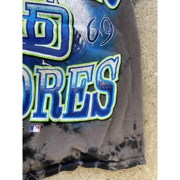 San‎ Diego Padres Shirt Mens Small Gray Tie Dye MLB Baseball 47 Vintage Tubular - Picture 9 of 16